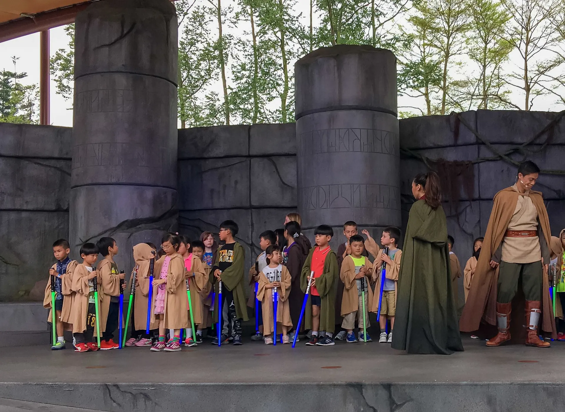 The Star Wars Command Post at Hong Kong Disneyland is an interactive show that younger kids may like. It's basically Jedi training.