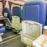 Seats in Amtrak business class on the Pacific Surfliner from San Diego to Santa Barbara.