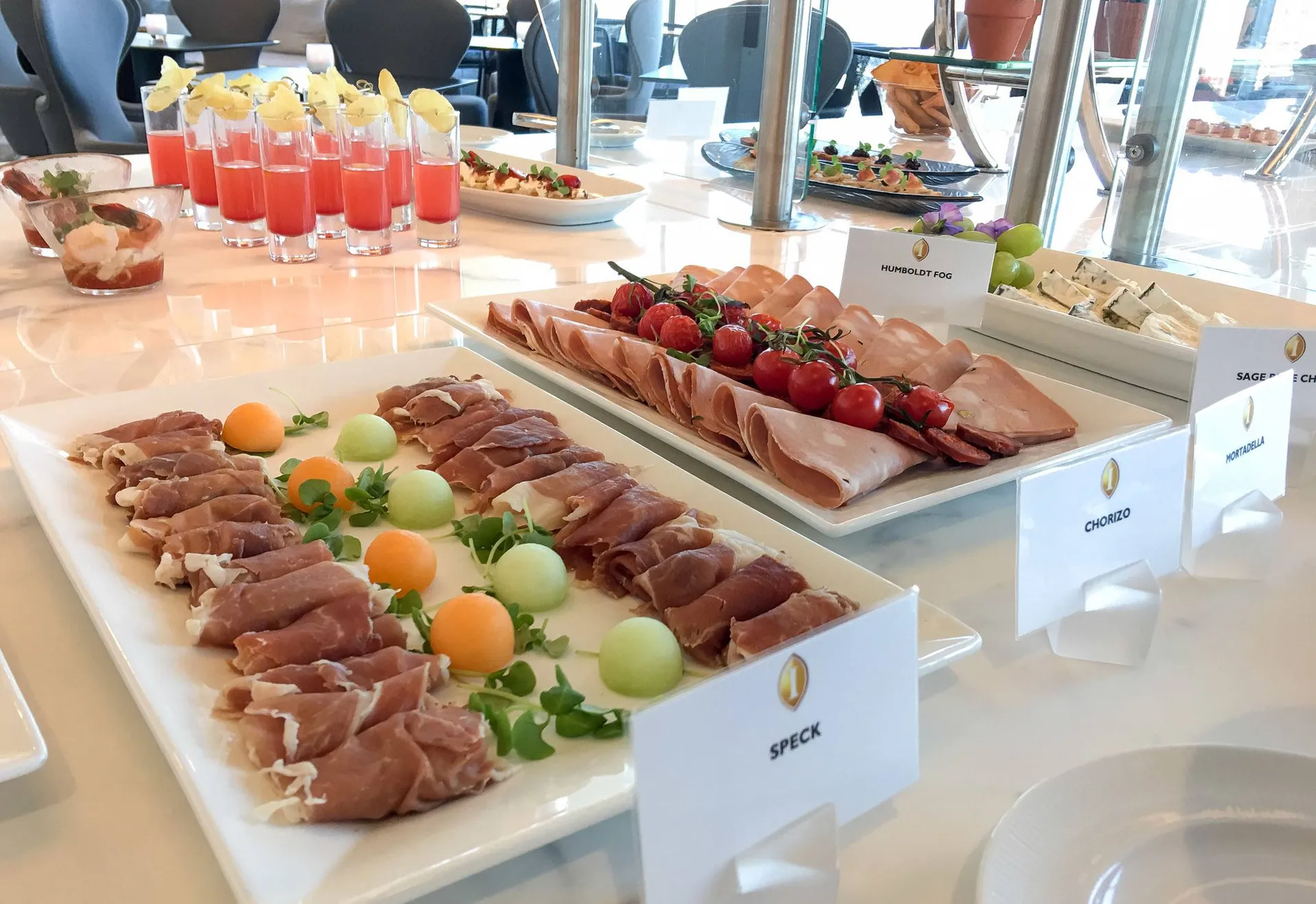 Light appetizers at the InterContinental Los Angeles Downtown Club Lounge.
