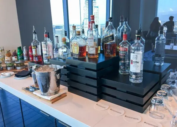 Serve-yourself cocktails at InterContinental Los Angeles Downtown's Club Lounge.