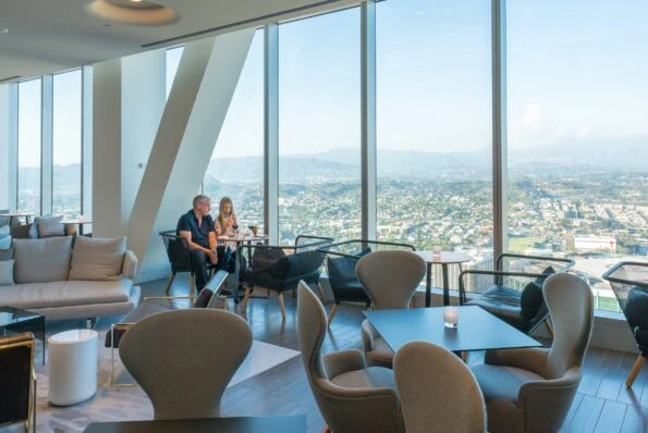 View from the Club Lounge at InterContinental Downtown Los Angeles, my favorite luxury hotel in DTLA.