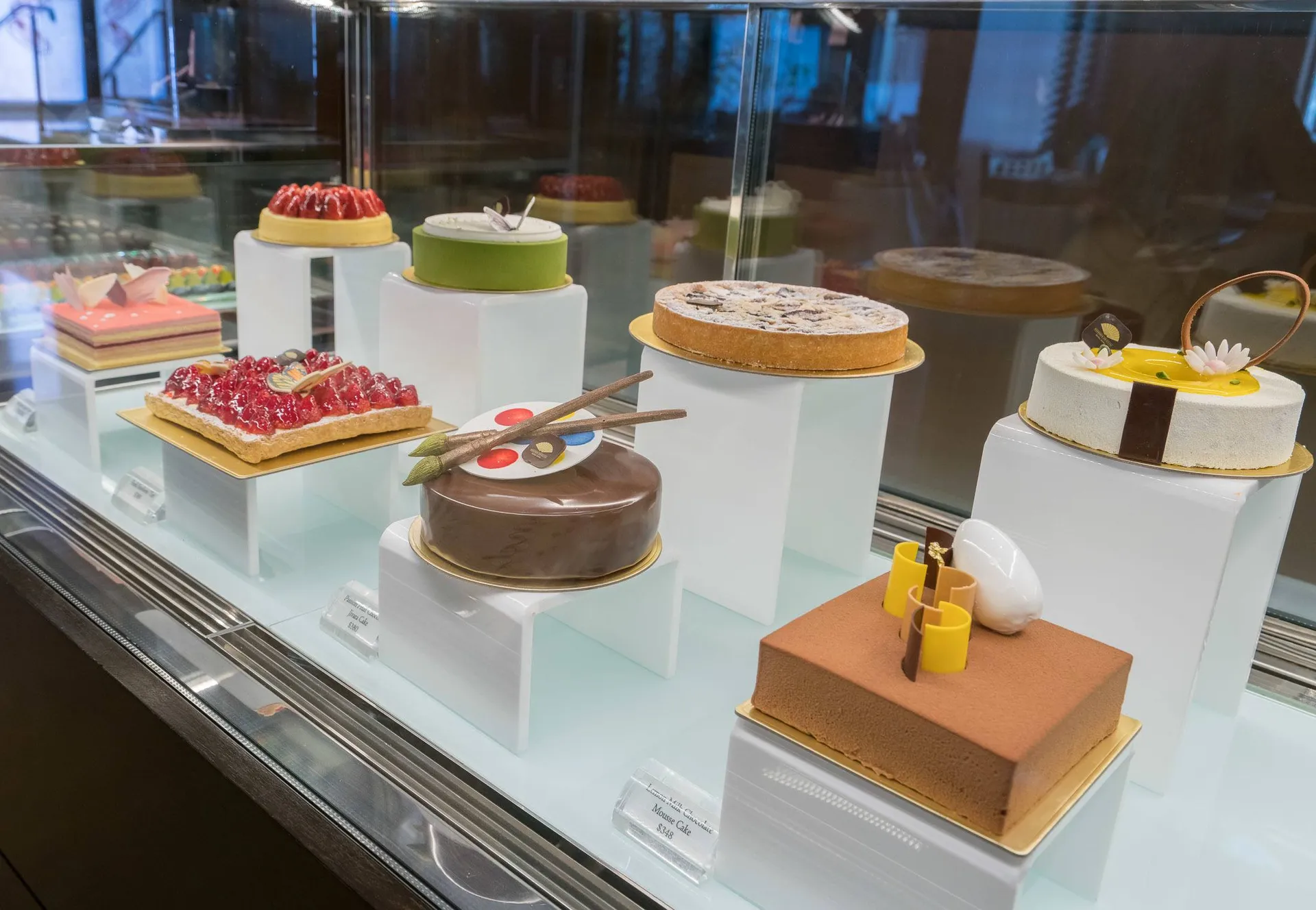 Cakes on display at The Cake Shop inside Mandarin Oriental, Hong Kong