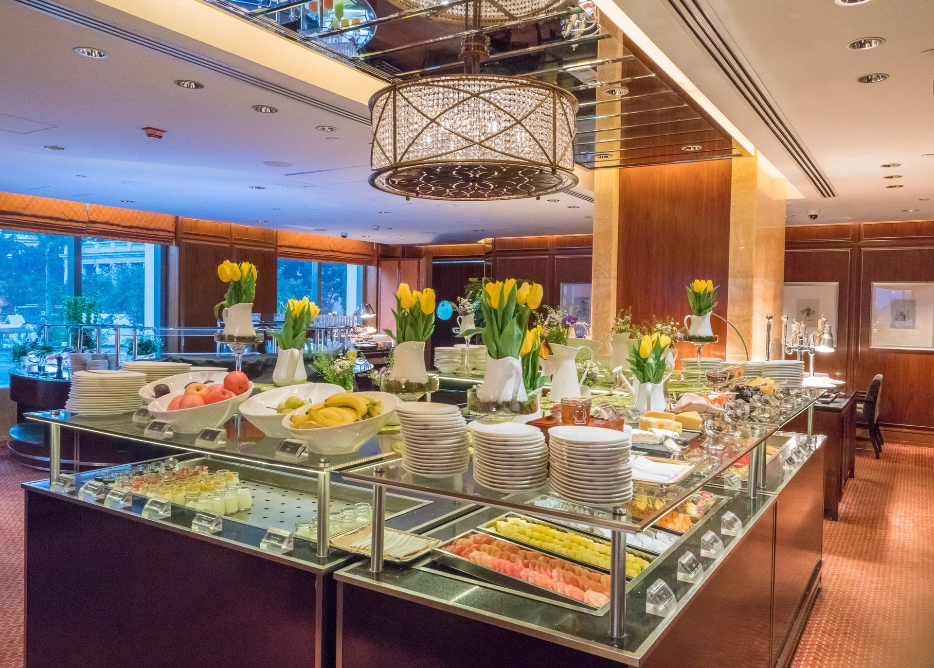 Part of the breakfast buffet at Mandarin Oriental, Hong Kong.