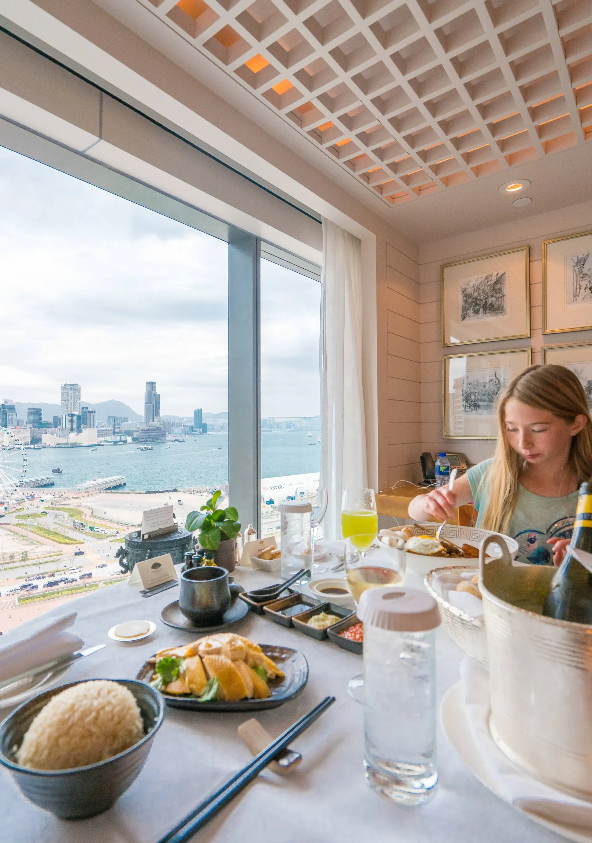Room service at Mandarin Oriental, Hong Kong - get Hainanese chicken rice and/or nasi goreng.