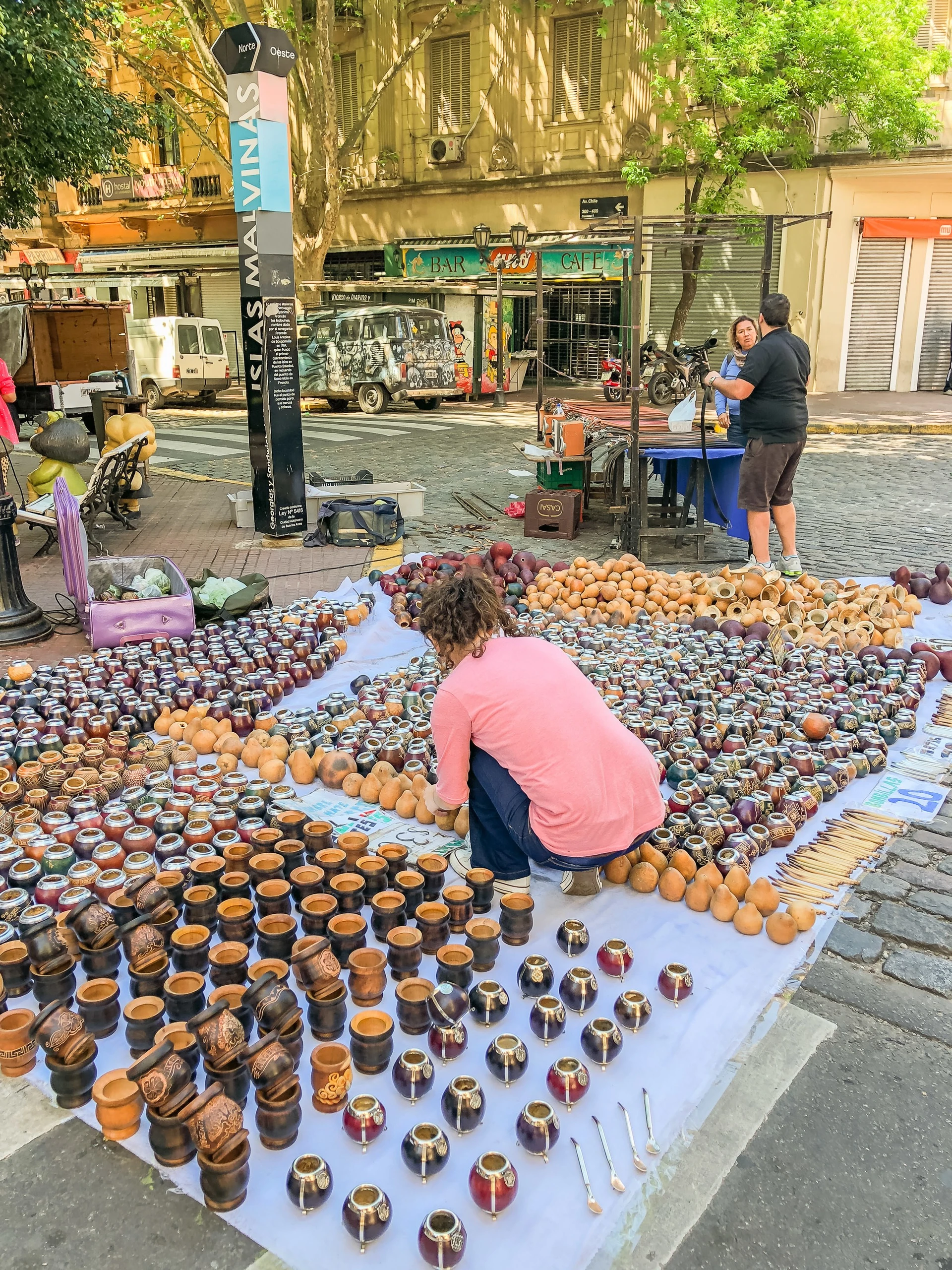Mate tea gourds at the San Telmo Fair in Buenos Aires.