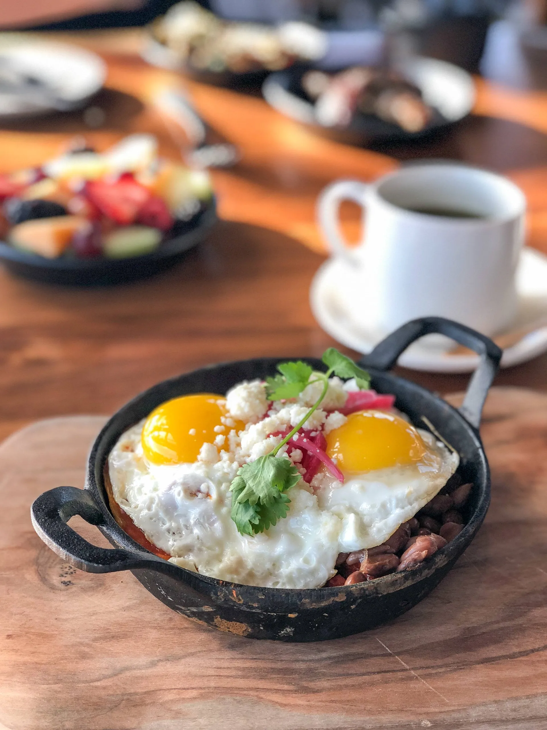 Huevos Rancheros at Hotel Chaco in Albuquerque for breakfast.
