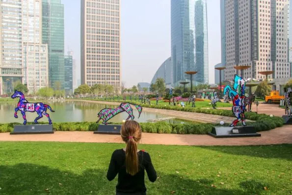Lujiazui Central Green is a nice place to walk in Shanghai with kids.