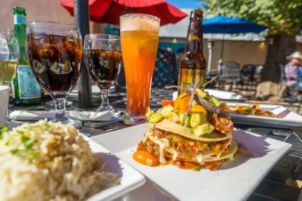 Stacked enchilada at BackStreet Grill restaurant in Old Town Albuquerque.