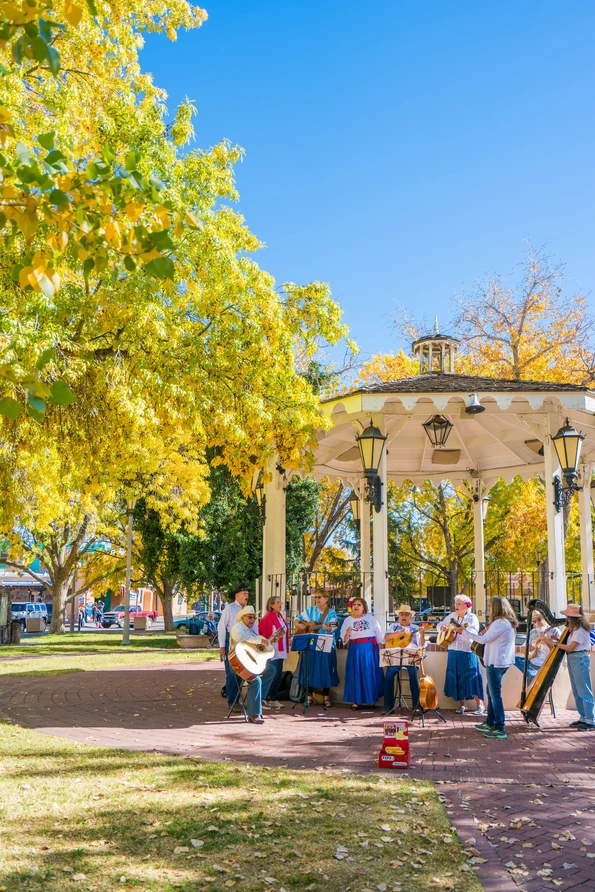 Live music in the square at Old Town Albuquerque.