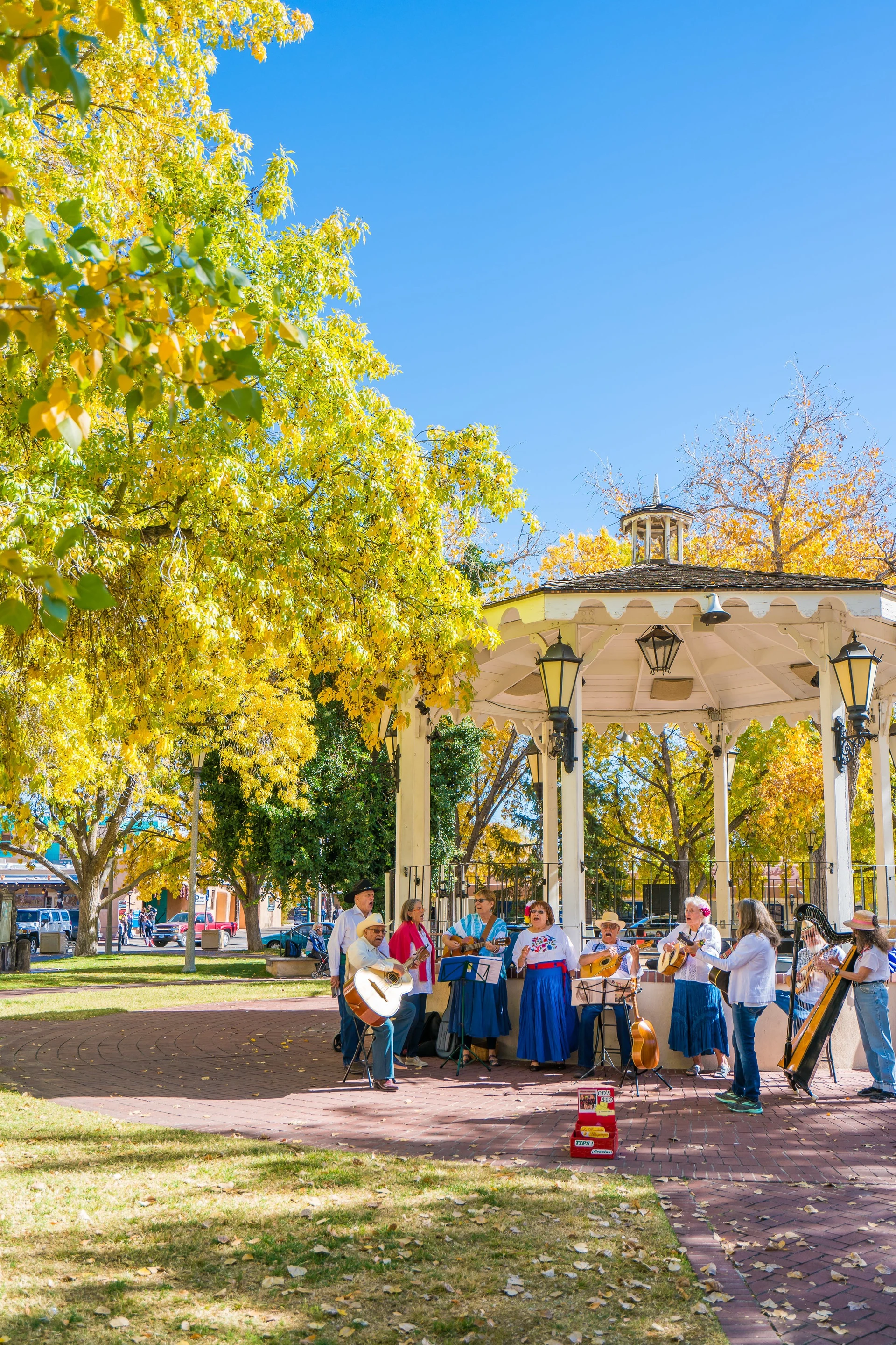 Live music in the square at Old Town Albuquerque.