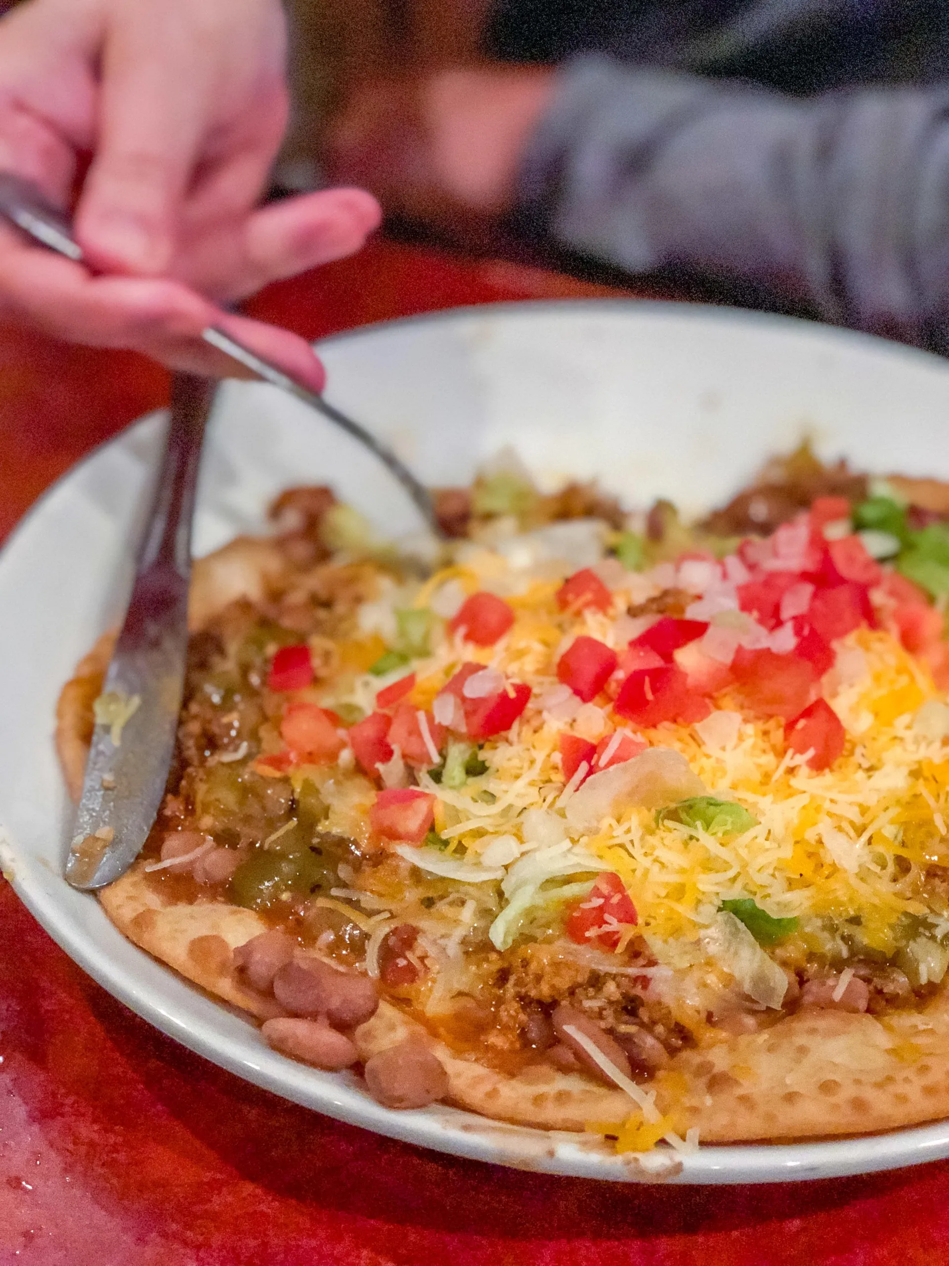 The delicious Tewa Taco at the Pueblo Harvest Cafe inside the Indian Pueblo Cultural Center in Albuquerque.