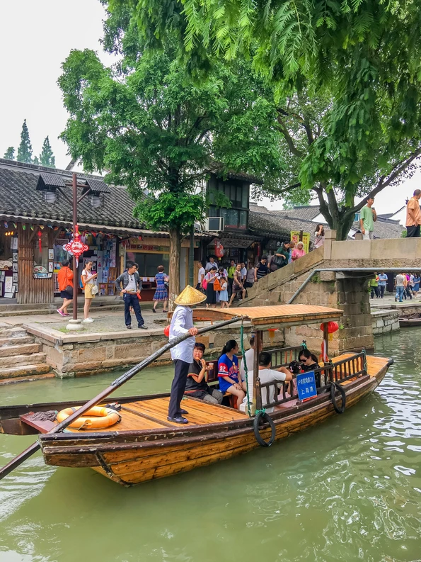 Zhujiajiao ancient water town is a good day trip from Shanghai with kids.