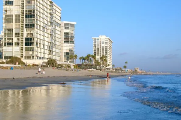 Coronado Shores Beach or South Beach, just south of the Hotel Del Coronado.