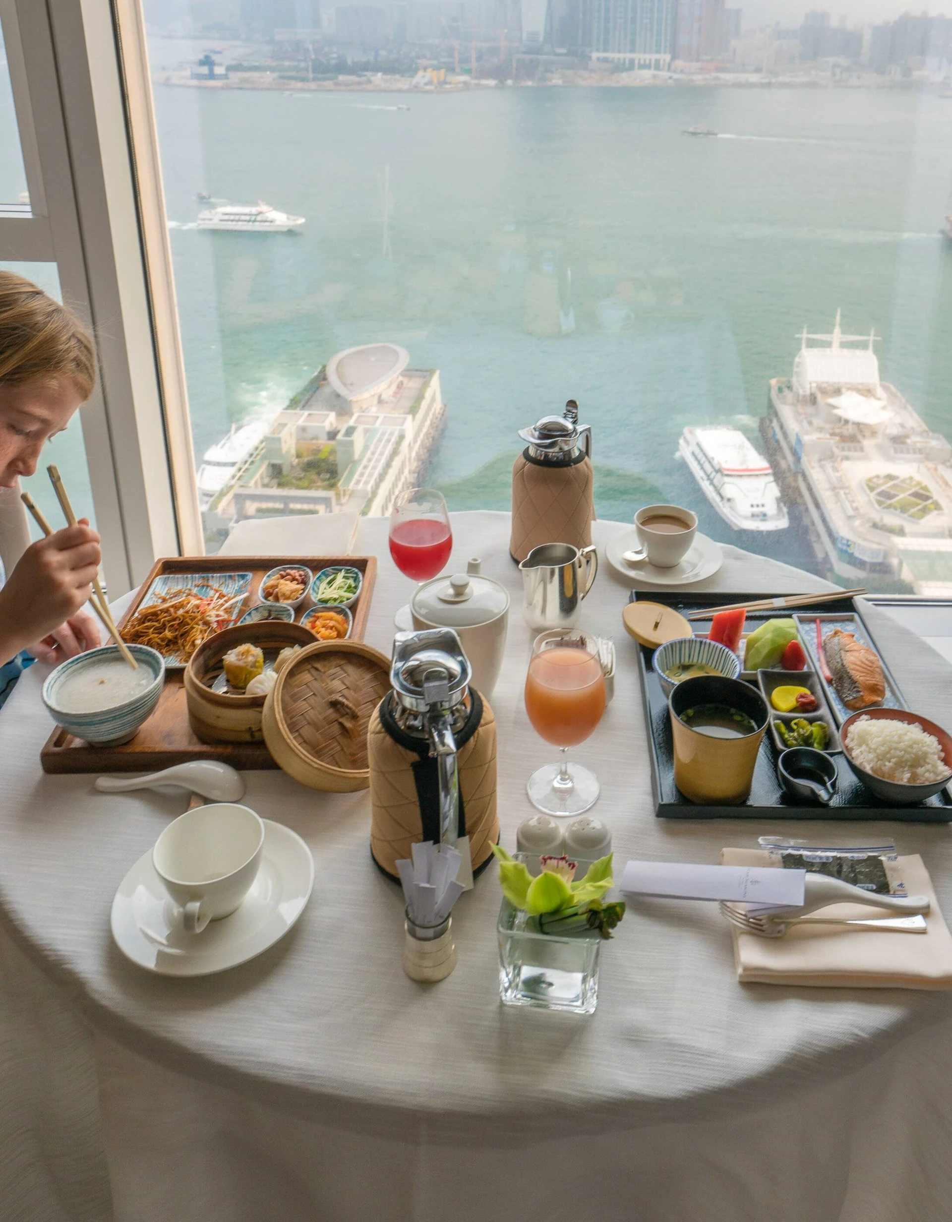 Room service breakfast at Four Seasons Hotel Hong Kong.