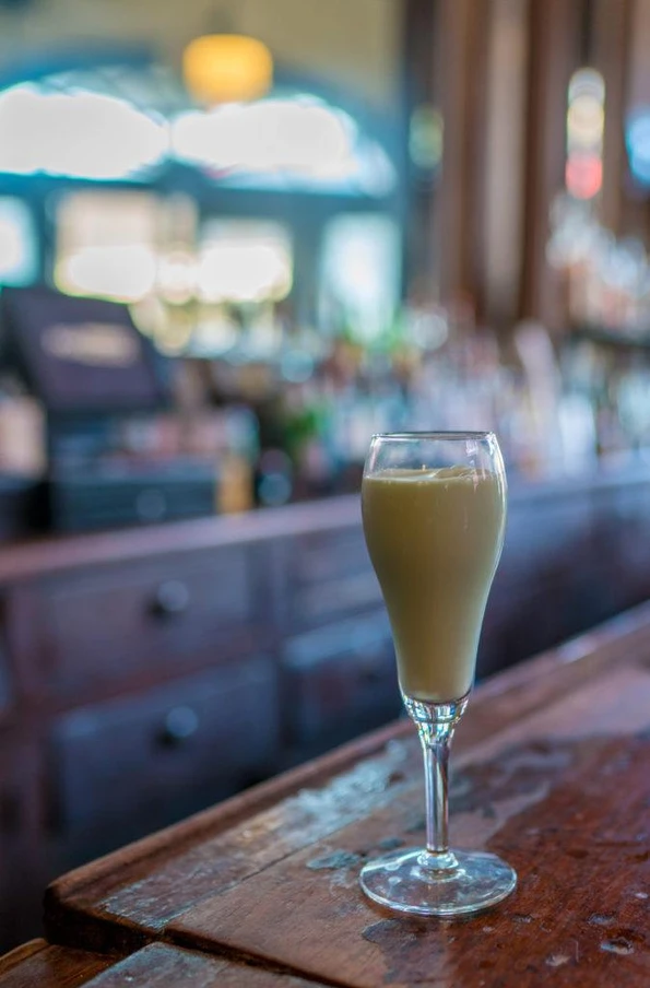 A grasshopper drink at Tujague's during my New Orleans food tour.