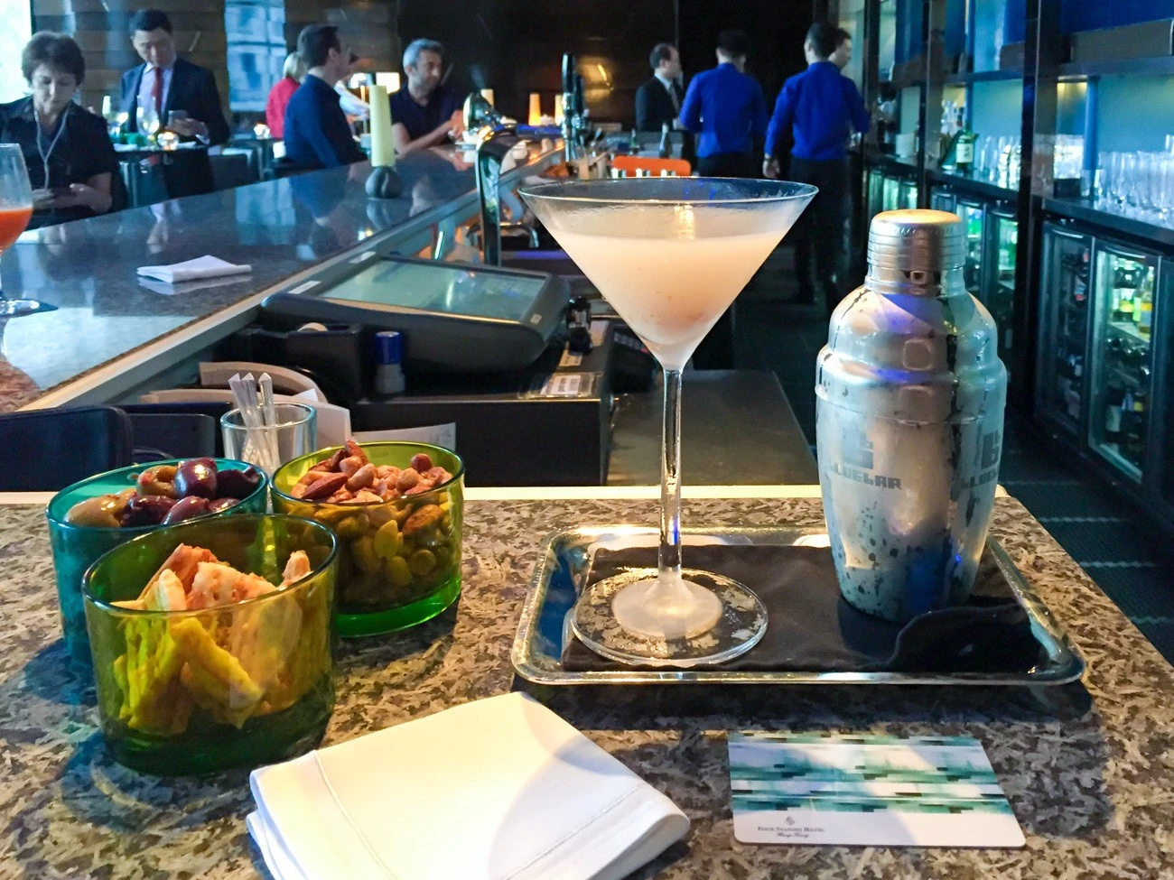 The lychee martini at Blue Bar.