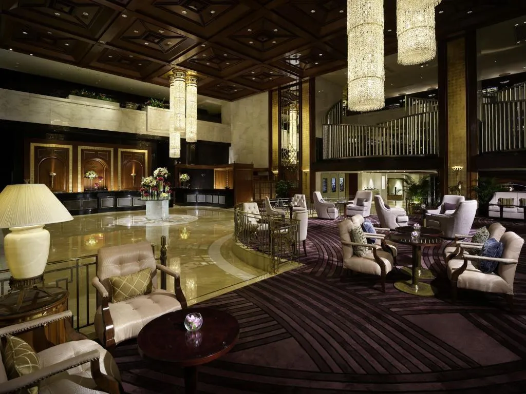 The lobby at InterContinental Grand Stanford, a Hong Kong luxury hotel.