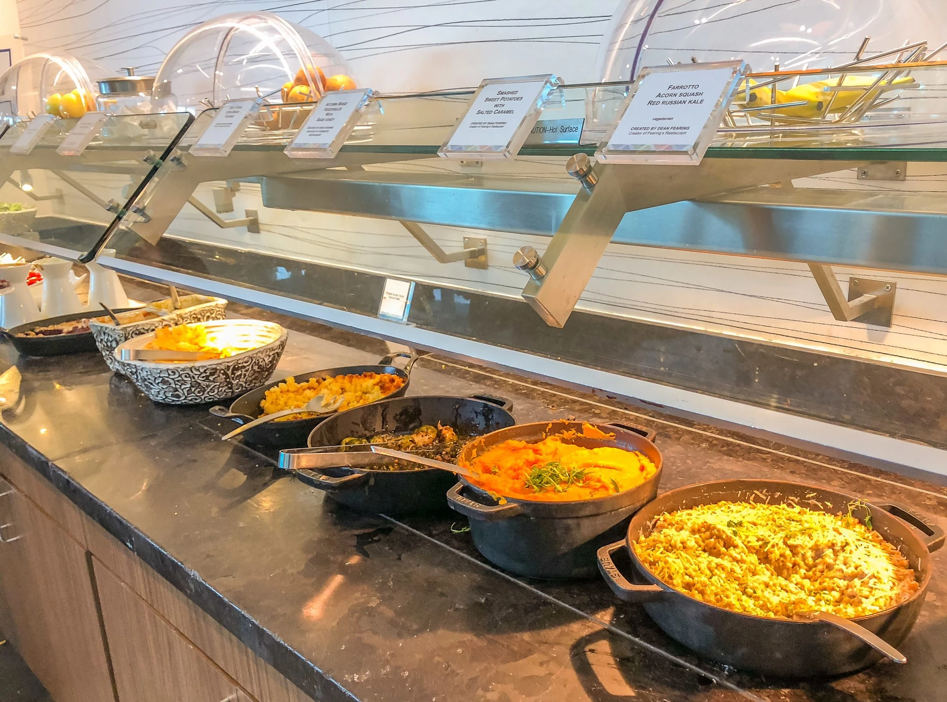 Buffet at The Centurion Lounge at DFW airport.