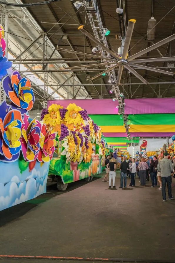 A tour of the Mardi Gras float making facility at Mardi Gras World, one of the popular things to do in New Orleans.