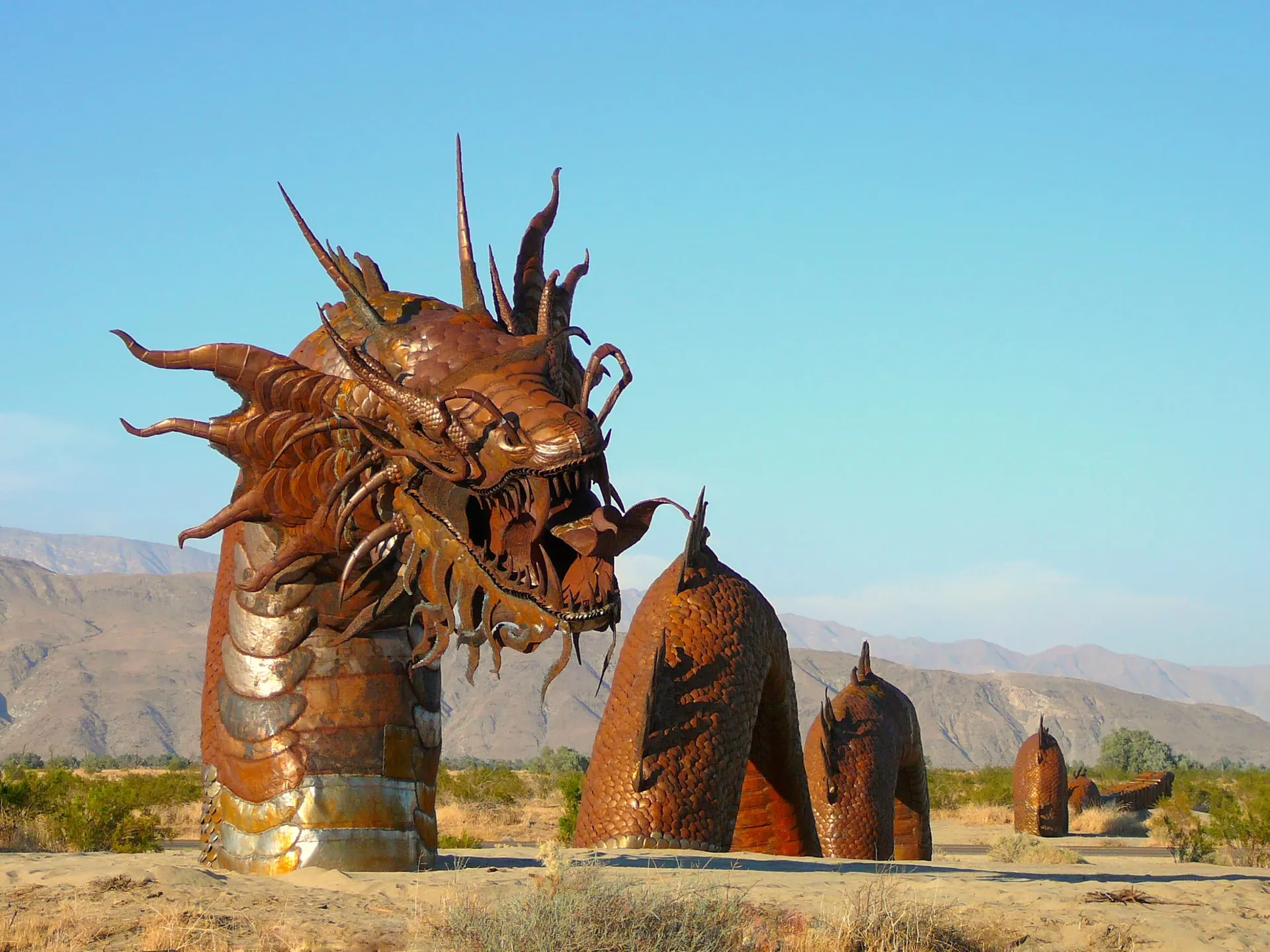 Check out the various metal sculptures in the Borrego Valley, near Anza-Borrego Desert State Park