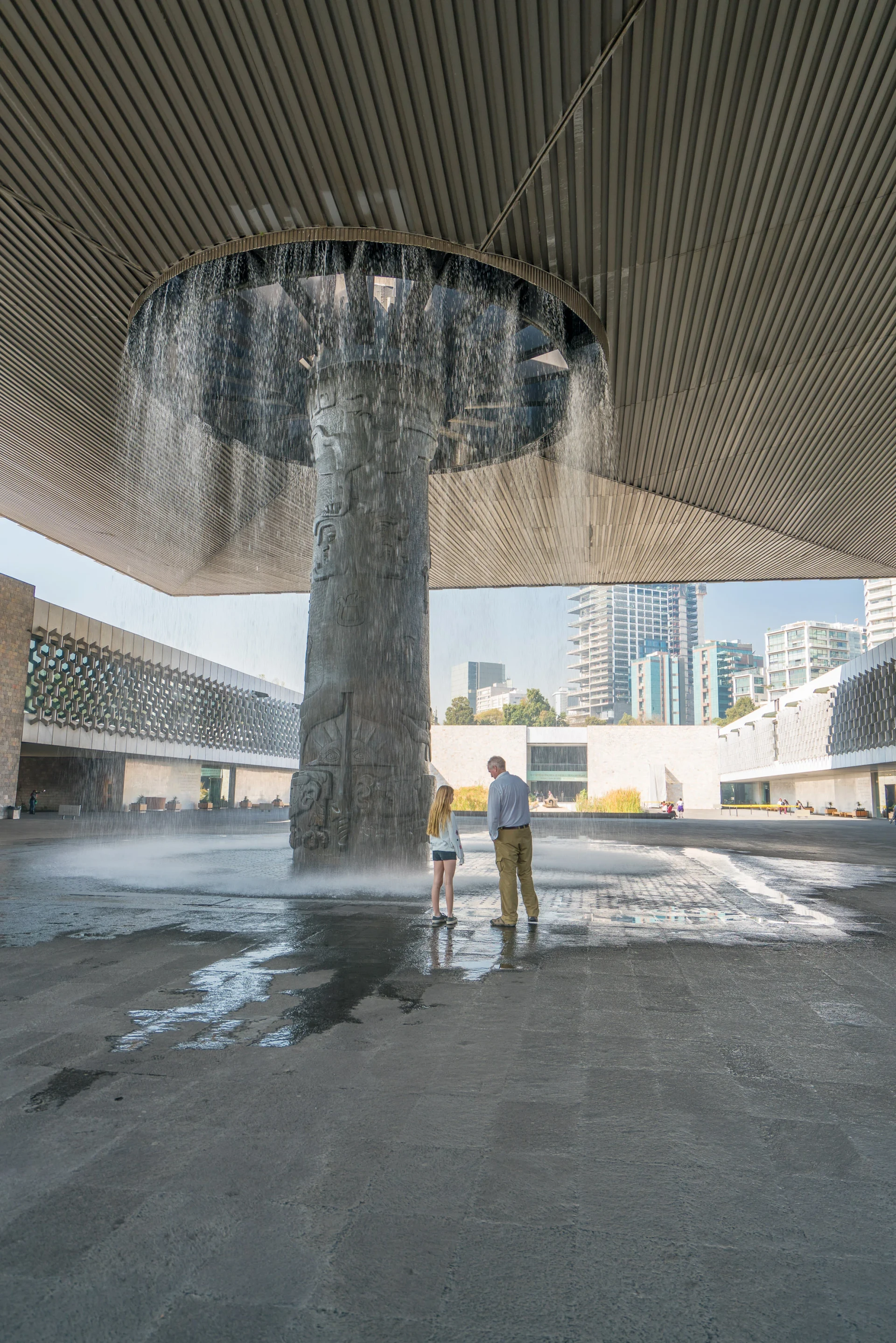 El Paraguas water feature at the National Museum of Anthropology, Mexico City