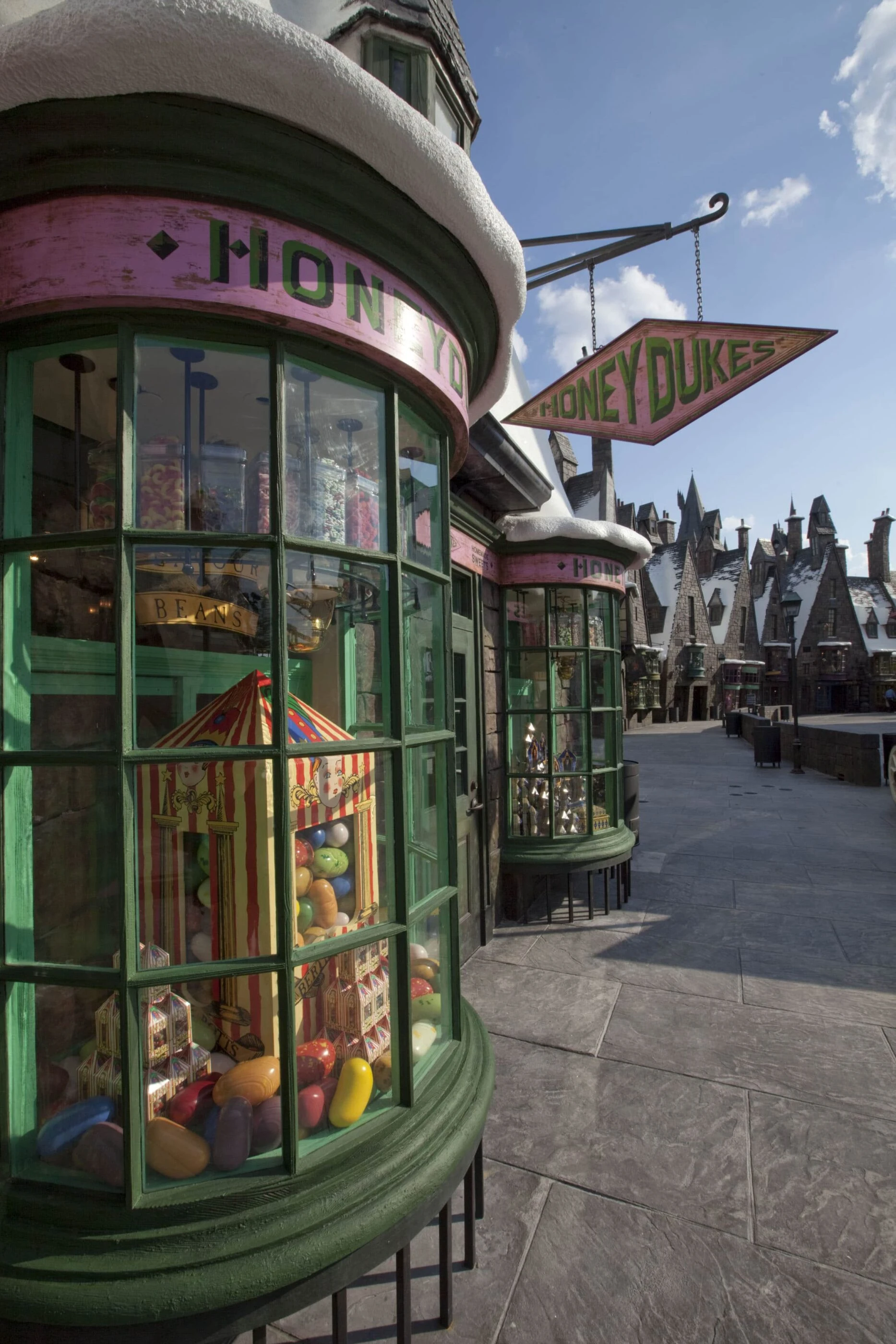 The exterior or Honeydukes candy shop at Universal Studios Orlando.