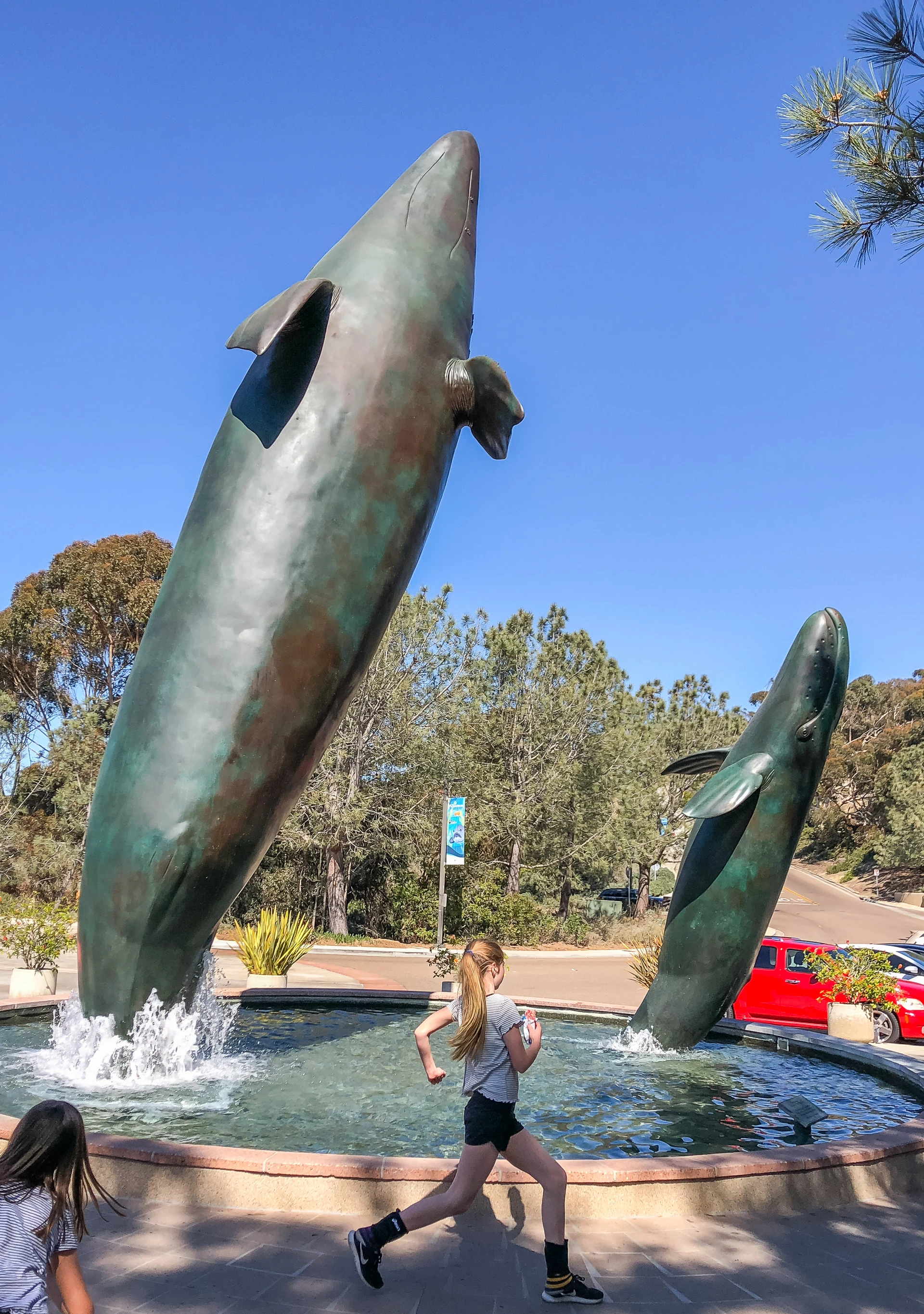 My daughter runs around