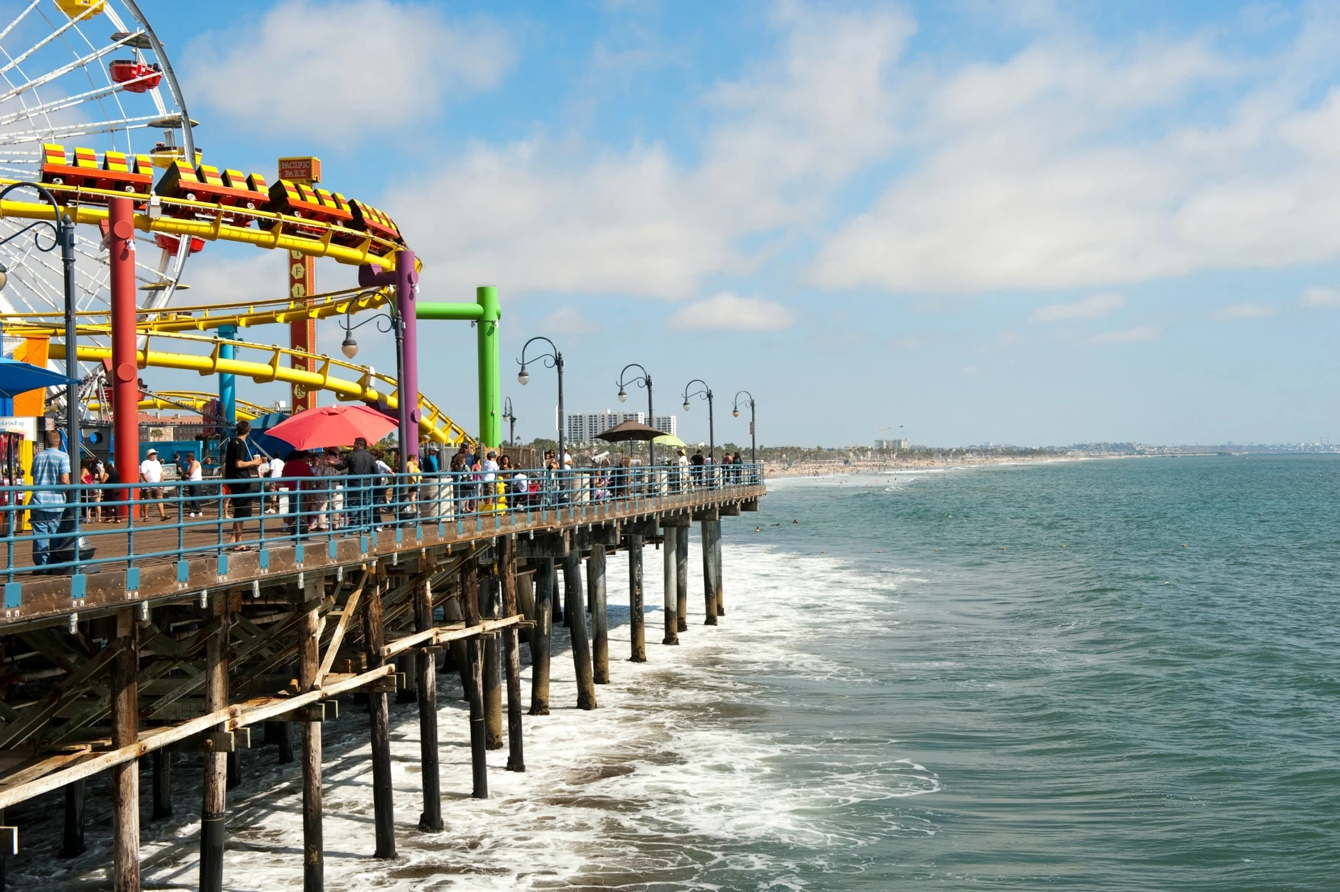 Many family vacations in California happen in Santa Monica on the beach