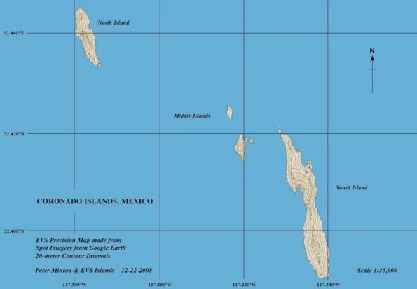 Coronado Islands, Mexico Map