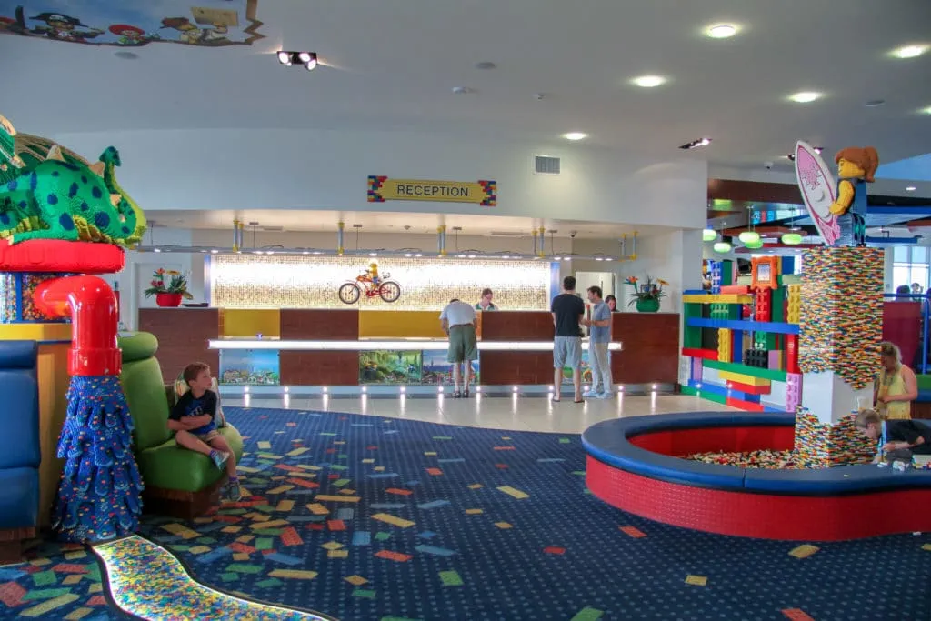 LEGO pits and more in the LEGOLAND Hotel lobby