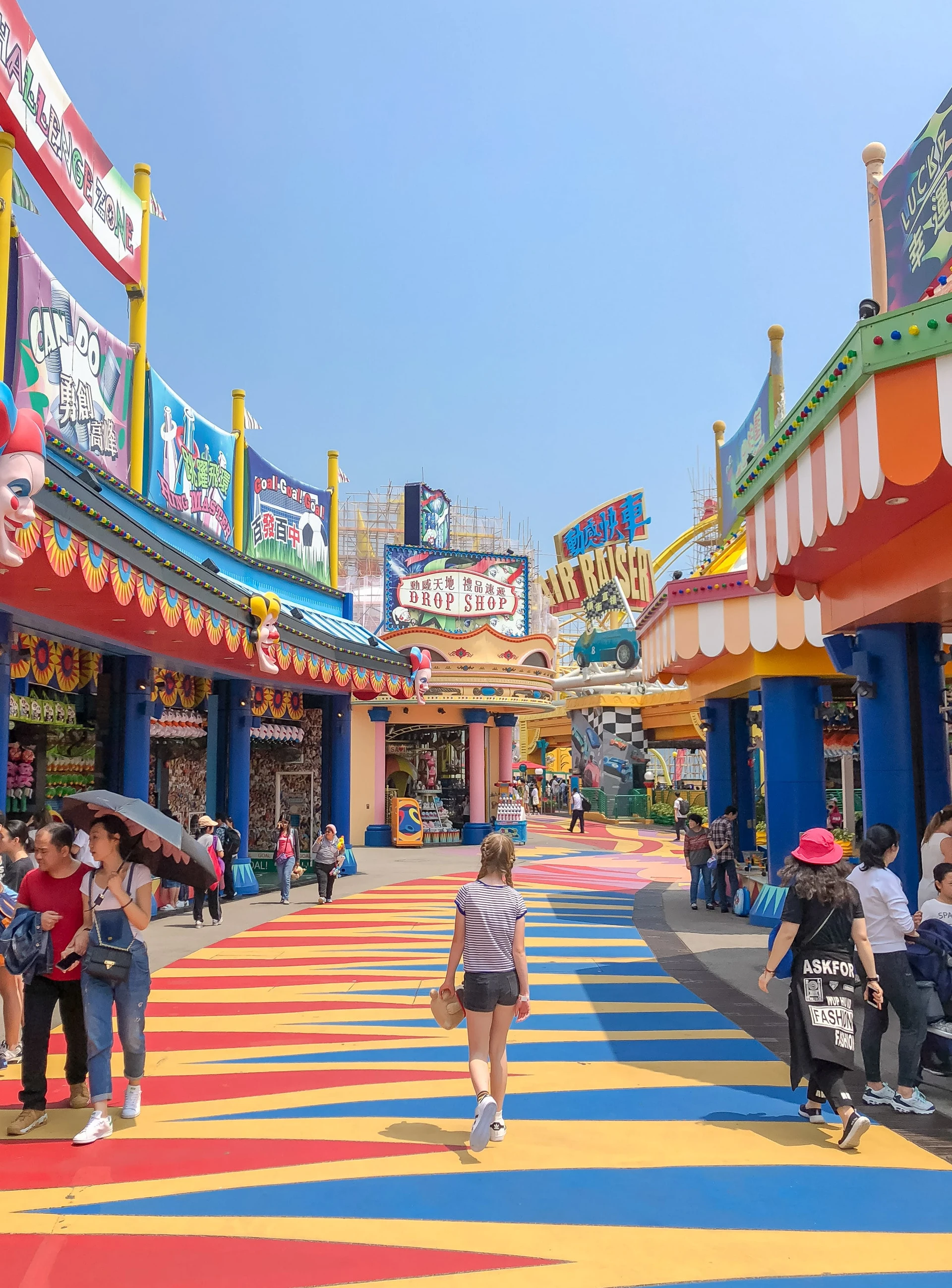 Carnival games at Ocean Park Hong Kong near the rollercoasters