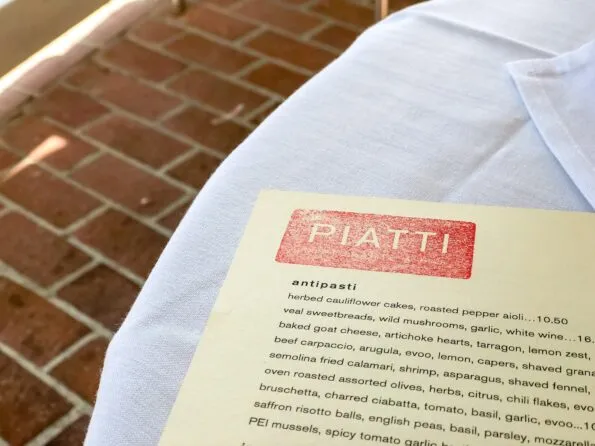 Piatti La Jolla menu