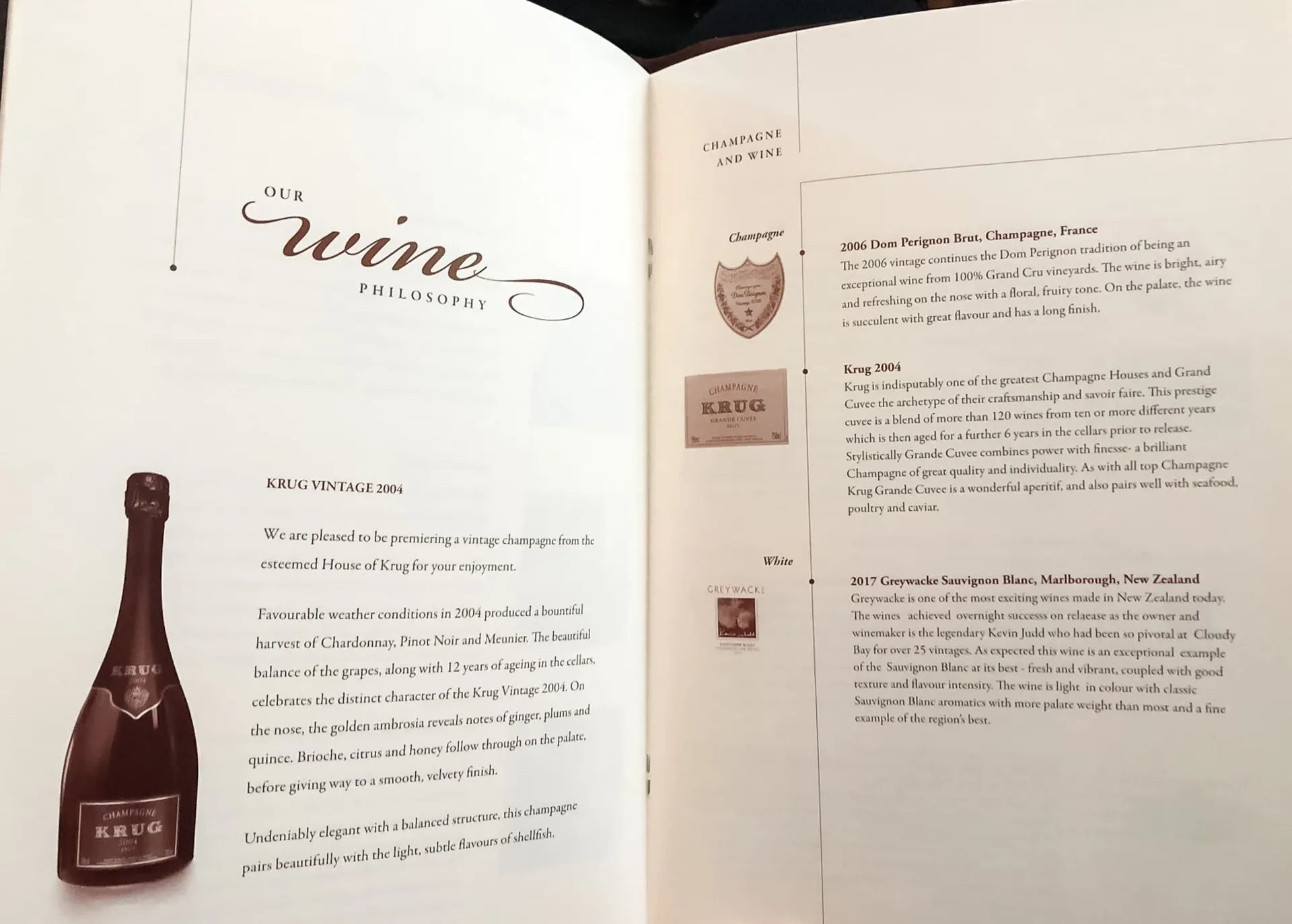 Krug and Dom Perignon on Singapore Airlines in first class suites