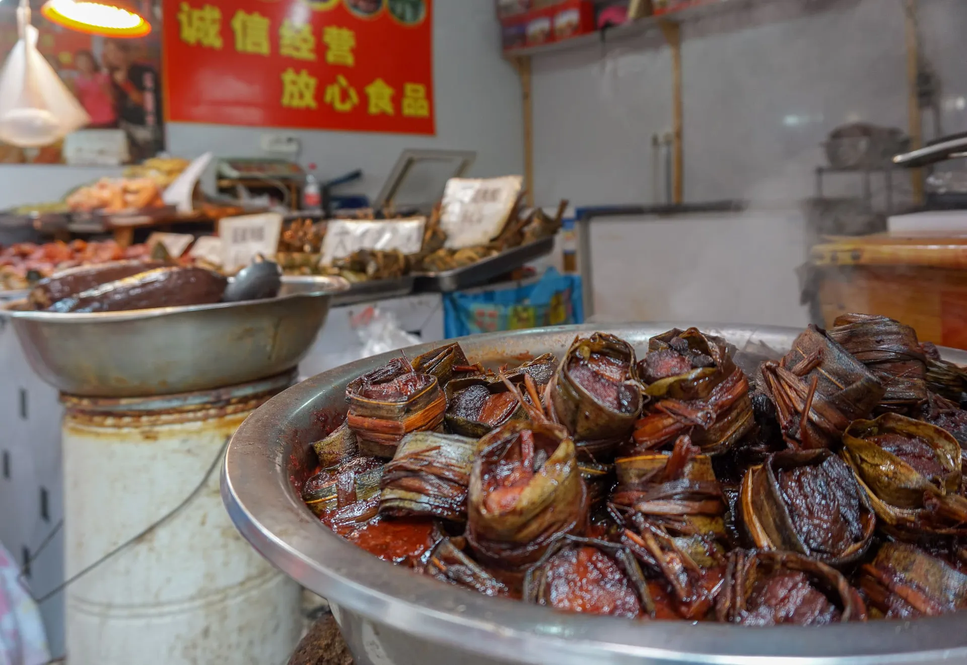 A food stall at Zhujiajiao water town outside of Shanghai