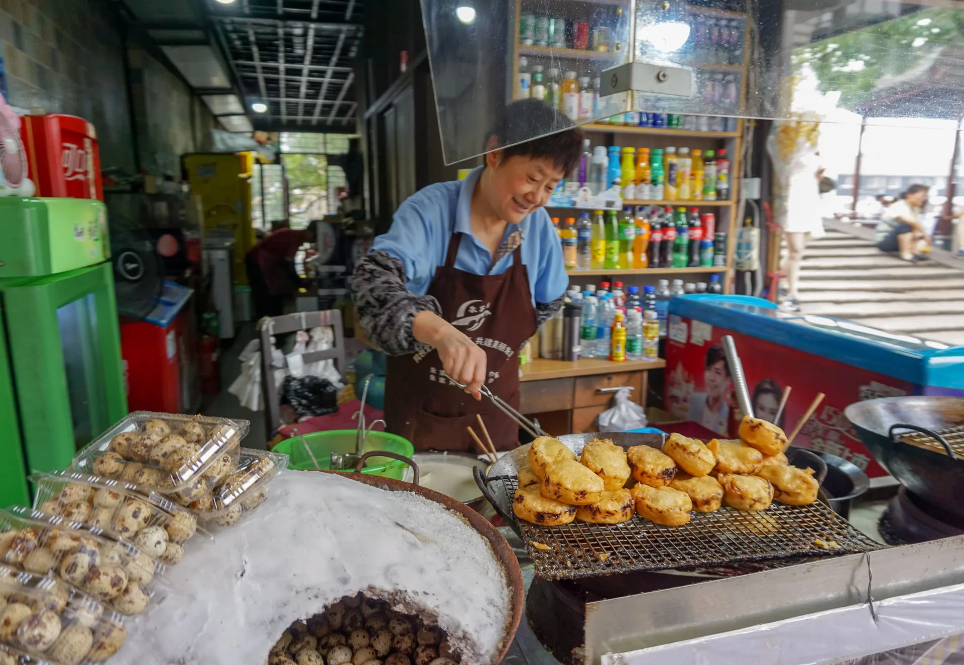 Street snacks at Zhujiajiao, a day trip from Shanghai