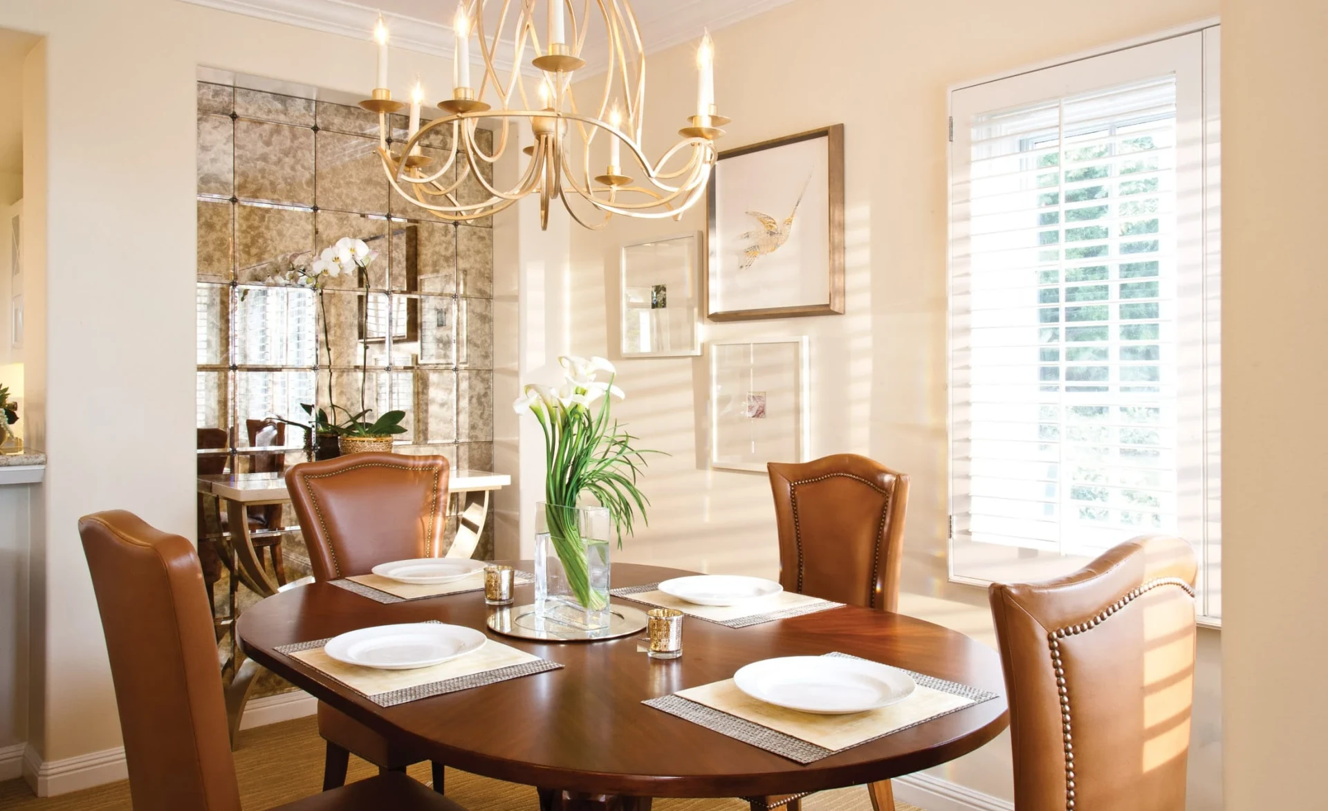 A dining room in a one- or two-bedroom residence at four Seasons Aviara.