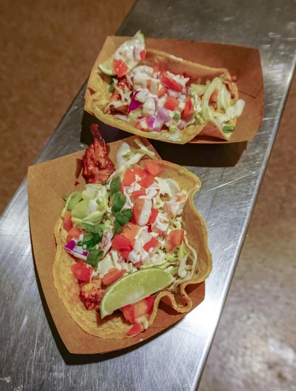Fish tacos at Blue Water Seafood inside PETCO Park