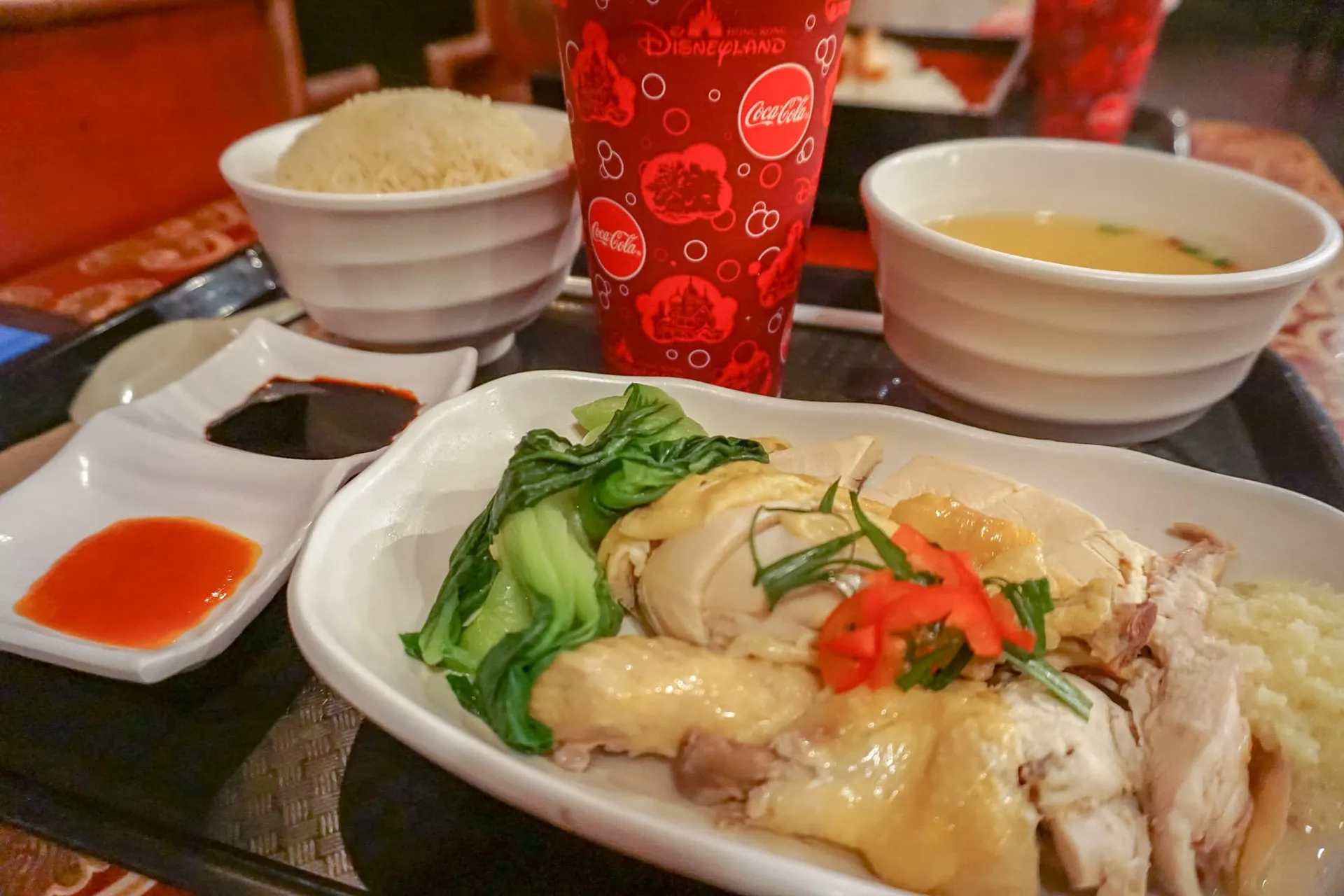 Hainan chicken rice from The Explorer's Club, the best Hong Kong Disneyland restaurant in my opinion.