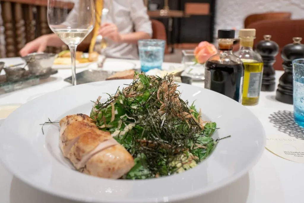 Kale salad at Four Seasons London at Ten Trinity Square