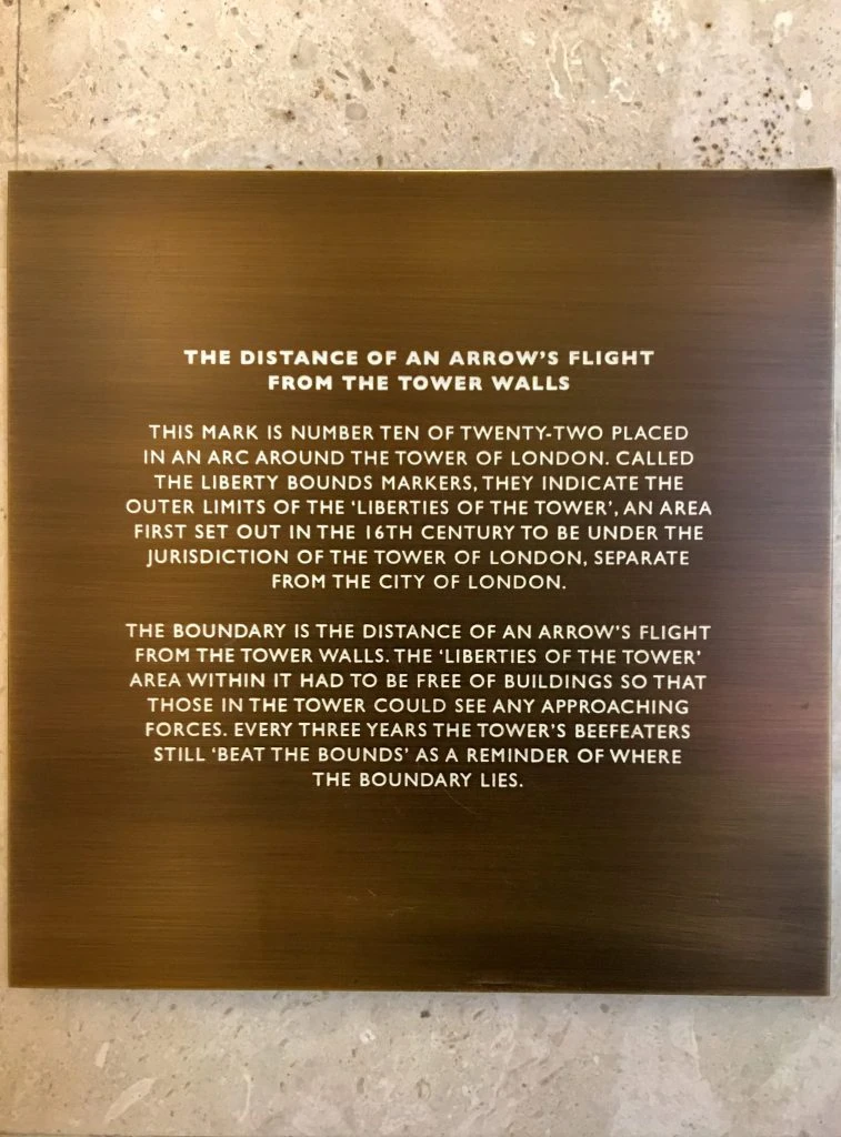 An explanation of the arrow marker inside Four Seasons London at Ten Trinity Square