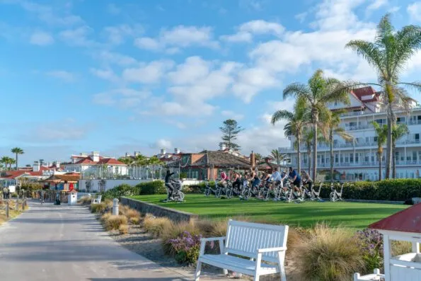 Beach spinning class Hotel Del Coronado