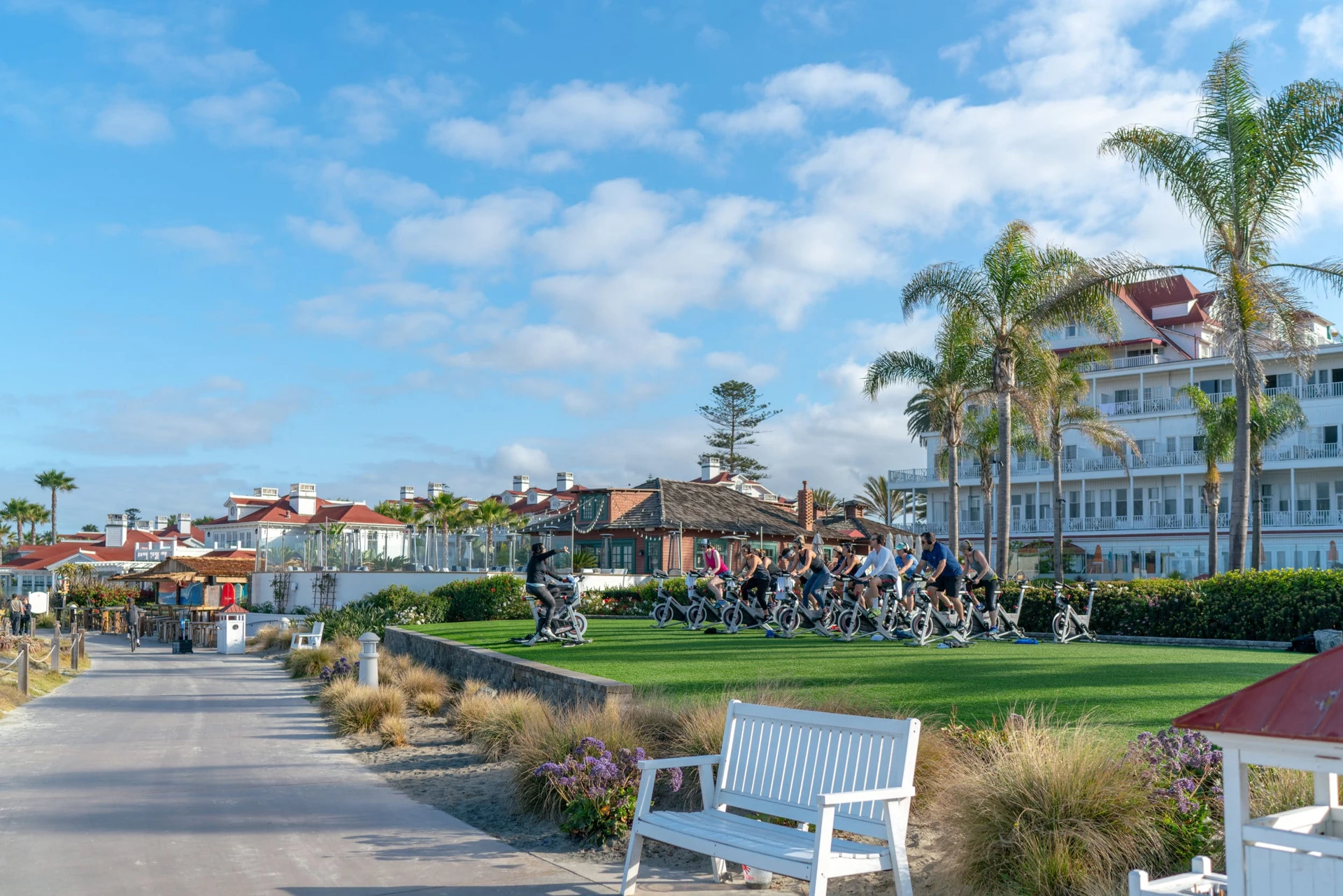 Beach spinning class Hotel Del Coronado