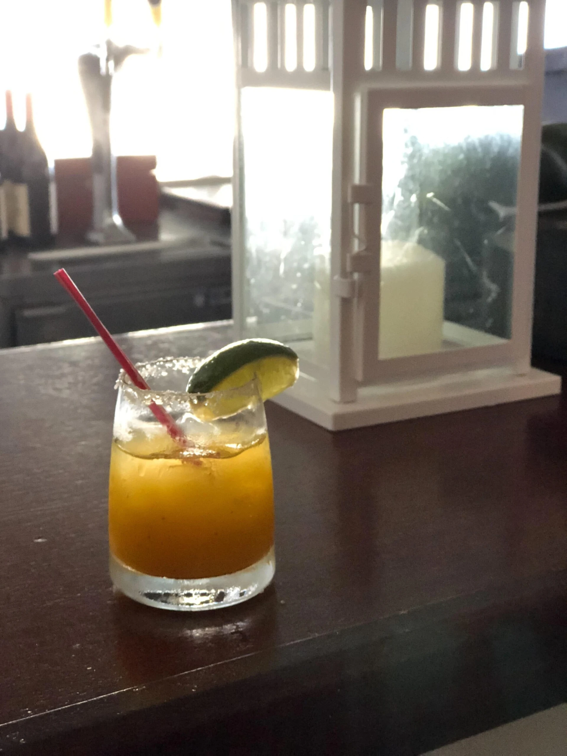 Mango jalapeno cocktail at Mango inside Four Seasons Nevis