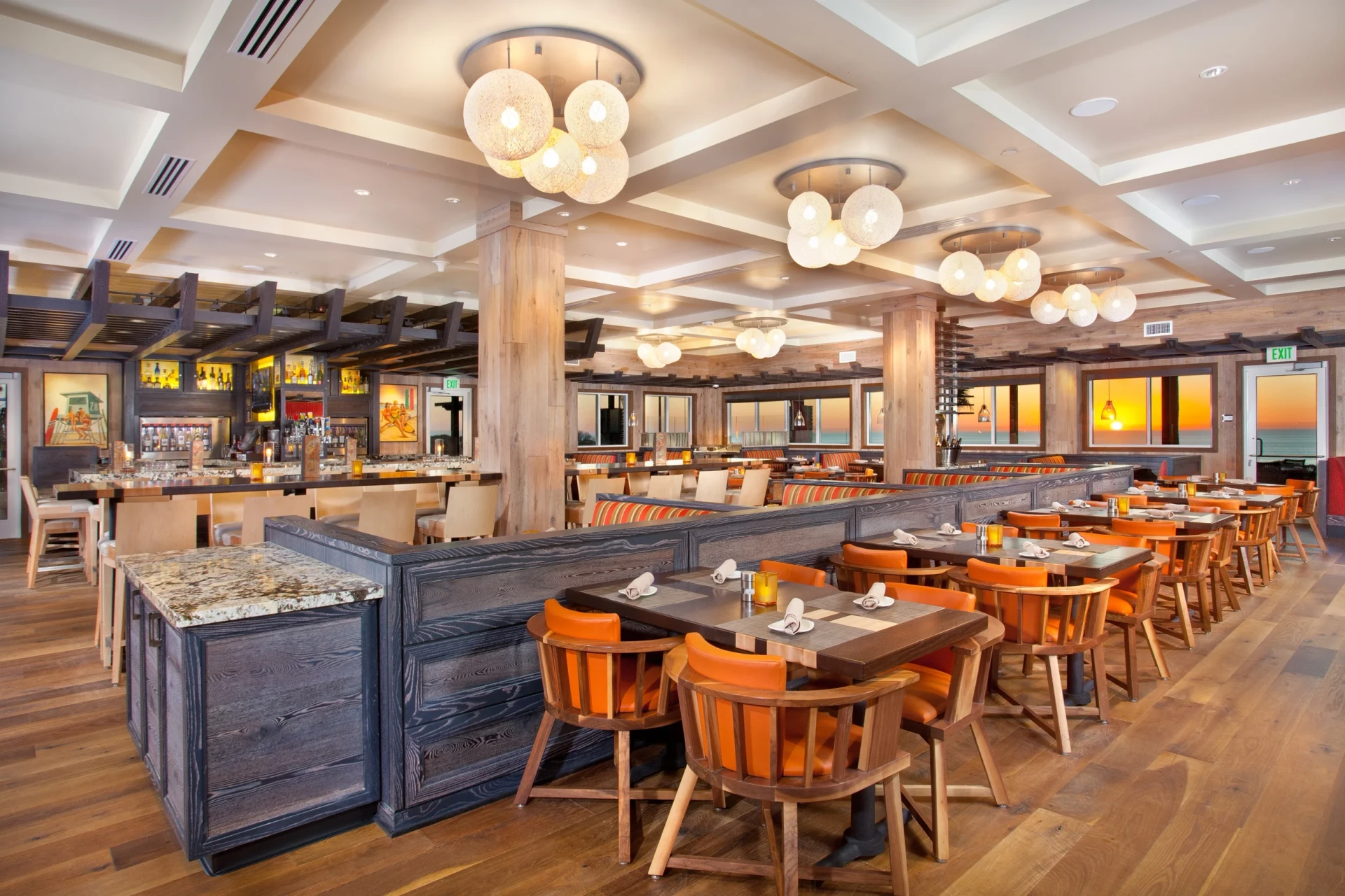 Interior view of Chandler's Restaurant, the main resort restaurant.