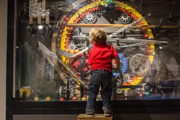 A child plays with an exhibit at Fleet Science Center.