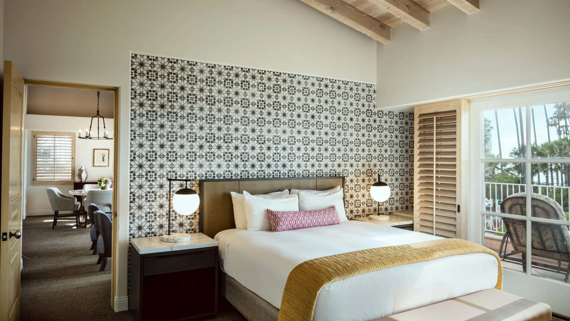 Valencia suite bedroom at La Valencia Hotel La Jolla