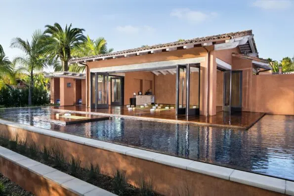 The yoga pavilion at Rancho Valencia Resort in San Diego.