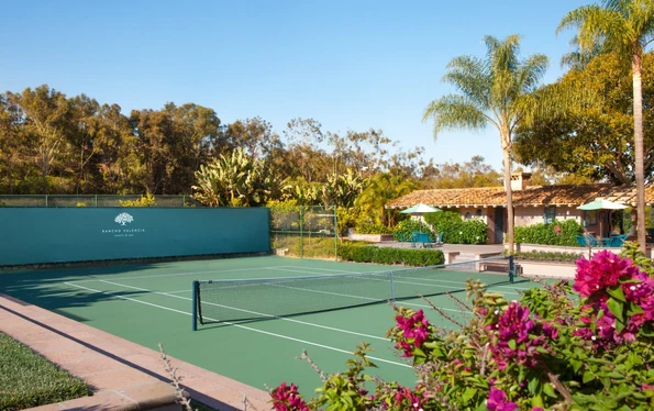 Tennis court at Rancho Valencia resort