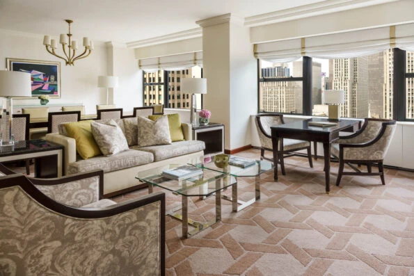Lotte New York Palace Corner Suite interior.
