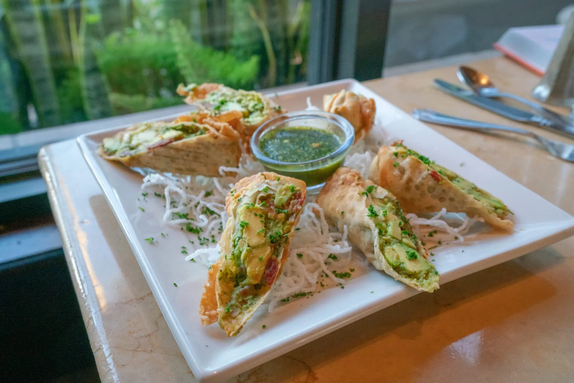 Avocado egg rolls at The Cheesecake Factory